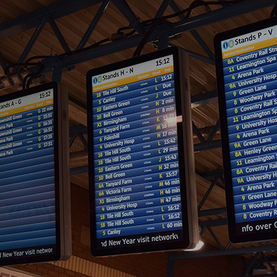PyroSign can support bus station displays.
