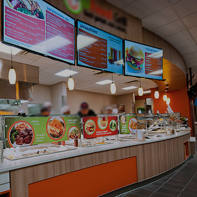 PyroSign can support restaurant displays.